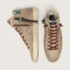 Men’s Francy in beige suede with brown leather star and colored beads