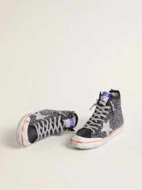Men’s Francy Penstar LAB in black canvas with multicolor rhinestones