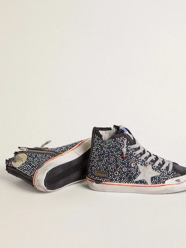 Men’s Francy Penstar LAB in black canvas with multicolor rhinestones