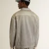 Men's gray denim jacket with studs