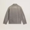 Men's gray denim jacket with studs