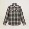 Men's gray shirt with white embroidery