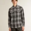 Men's gray shirt with white embroidery