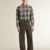 Men's gray shirt with white embroidery