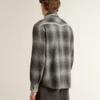 Men's gray shirt with white embroidery