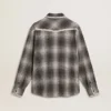 Men's gray shirt with white embroidery