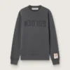 Men's gray sweatshirt with logo and distressed treatment