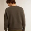 Men's gray sweatshirt with logo and distressed treatment