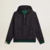 Men's green and blue reversible hooded sweatshirt