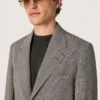 Men's jacket in gray Prince of Wales check wool