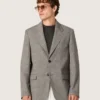 Men's jacket in gray Prince of Wales check wool