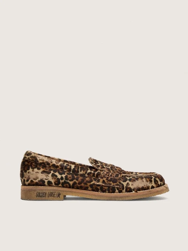 Men's Jerry loafers in leopard-print pony skin
