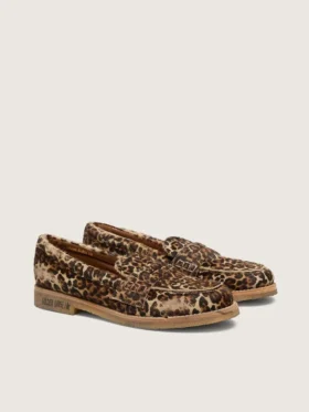 Men’s Jerry loafers in leopard-print pony skin