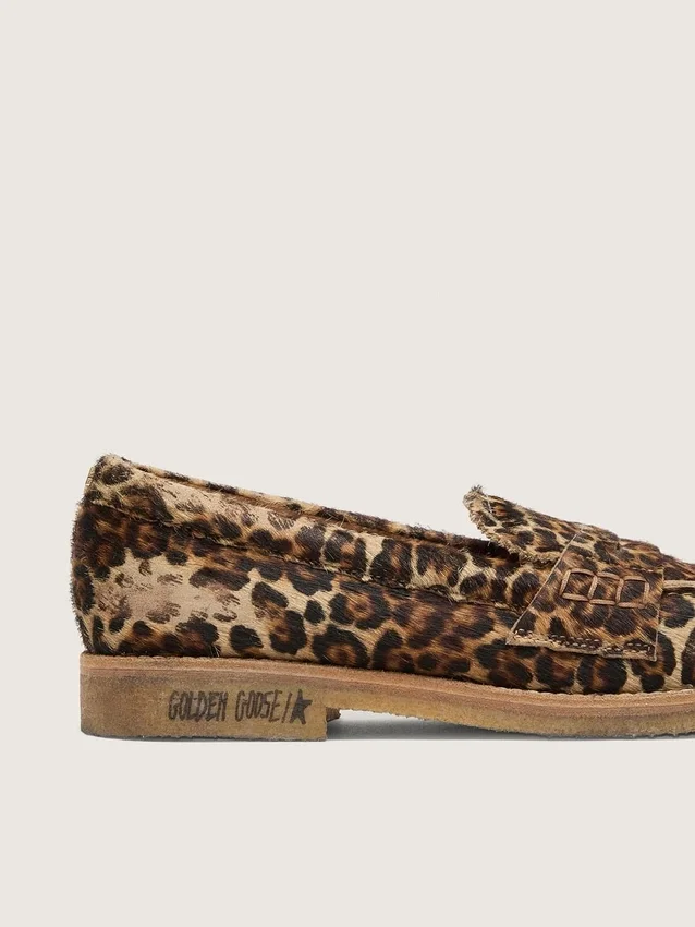 Men's Jerry loafers in leopard-print pony skin