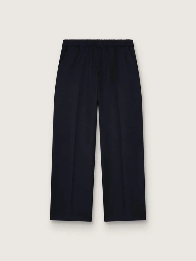 Men’s joggers in dark blue wool