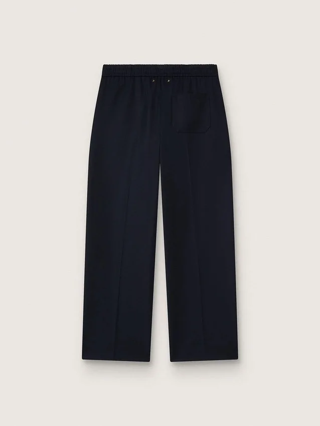 Men’s joggers in dark blue wool