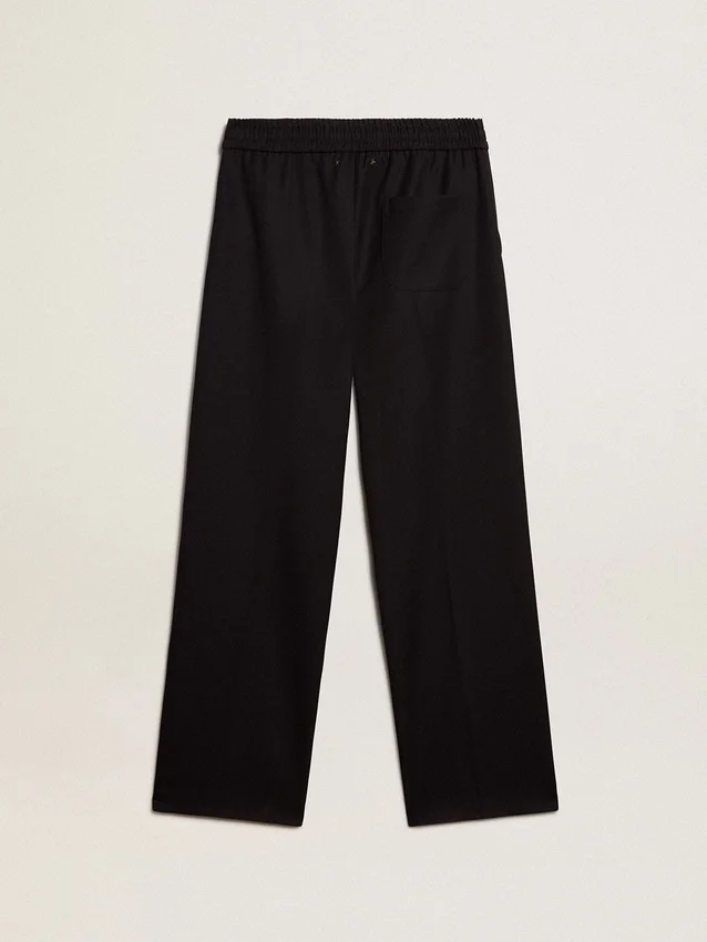 Men’s joggers in dark blue wool