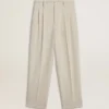 Men's joggers in khaki wool blend