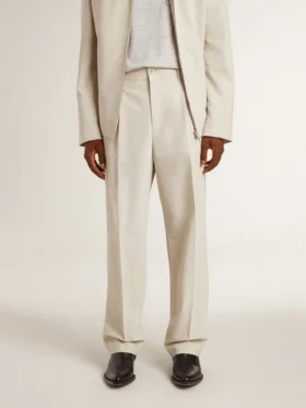 Men’s joggers in khaki wool blend