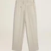 Men's joggers in khaki wool blend