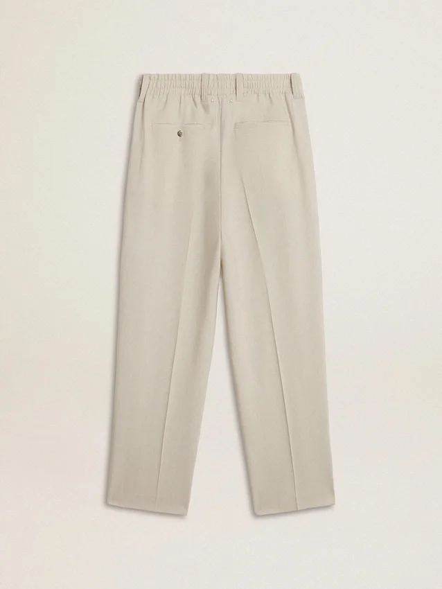 Men's joggers in khaki wool blend