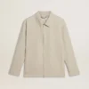 Men's khaki wool blend coach jacket
