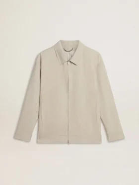 Men's khaki wool blend coach jacket