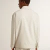 Men's khaki wool blend coach jacket