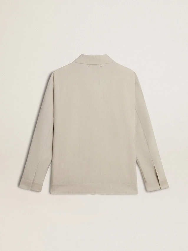 Men's khaki wool blend coach jacket
