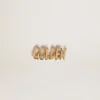 Men's lace lock with clip in old gold color with Golden lettering