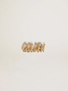 Men's lace lock with clip in old gold color with Golden lettering