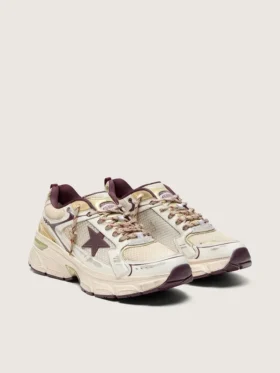 Men’s Lightstar CNY in white mesh and leather with wine-red TPU star