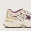 Men's Lightstar CNY in white mesh and leather with wine-red TPU star