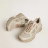 Men’s Lightstar in dove-gray leather and mesh with beige TPU star