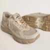 Men’s Lightstar in dove-gray leather and mesh with beige TPU star