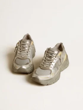 Men’s Lightstar in metallic leather and silver mesh with gray star