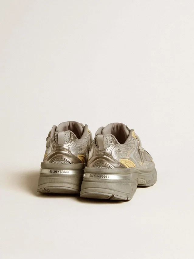 Men’s Lightstar in metallic leather and silver mesh with gray star