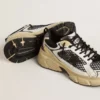 Men’s Lightstar in white leather and black mesh with black TPU star