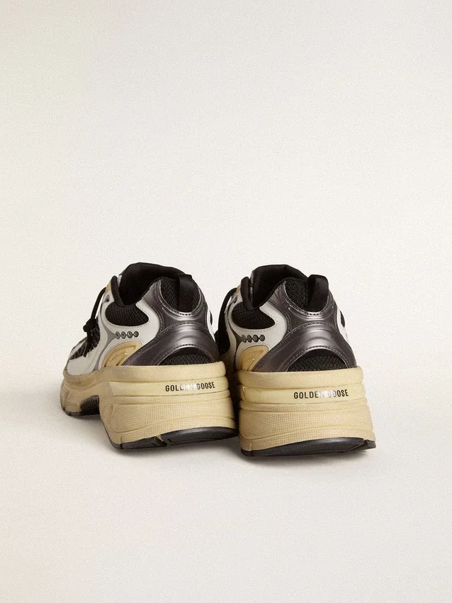 Men’s Lightstar in white leather and black mesh with black TPU star