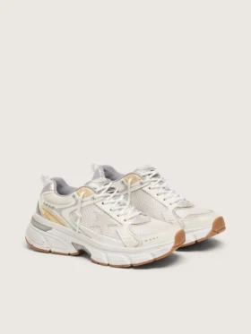 Men’s Lightstar in white leather and mesh with worn-white star