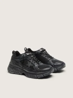 Men’s Lightstar with black leather and mesh upper and black star
