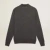 Men’s long-sleeved polo shirt in gray merino wool