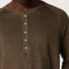 Men's long-sleeved sweater in tortoiseshell-brown linen jersey