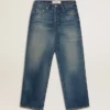 Men's loose fit medium wash CNY jeans