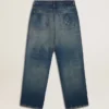 Men's loose fit medium wash CNY jeans
