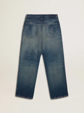 Men’s loose fit medium wash CNY jeans