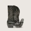 Men's low Wish Star boots in black leather with silver star