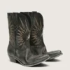 Men's low Wish Star boots in black leather with silver star