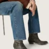 Men's low Wish Star boots in black leather with silver star