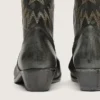 Men's low Wish Star boots in black leather with silver star